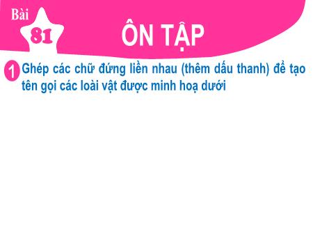Bài giảng Tiếng Việt 1 (Kết nối tri thức) - Bài 81: Ôn tập - Lê Thị Như Tâm