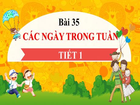 Bài giảng Toán 1 (Kết nối tri thức) - Bài 35: Các ngày trong tuần (Tiết 1) - Lê Thị Như Tâm