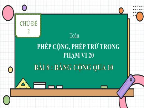 Bài giảng Toán 2 (Kết nối tri thức) - Bài 8: Bảng cộng qua 10 - Năm học 2022-2023 - Đậu Thị Huyền