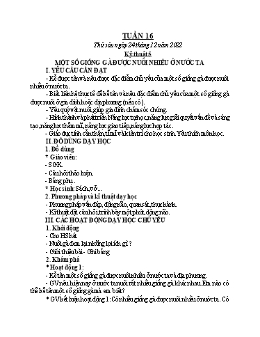 Giáo án Kĩ thuật 5 - Tuần 16 - Năm học 2022-2023 - Phạm Thị Kim Anh
