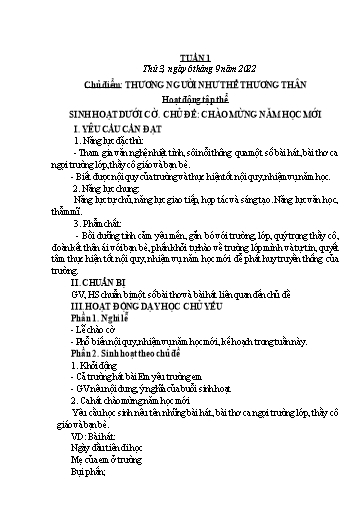 Giáo án Tiếng Việt + Toán 4 - Tuần 1 - Năm học 2022-2023 - Lê Thị Hồng Xoan