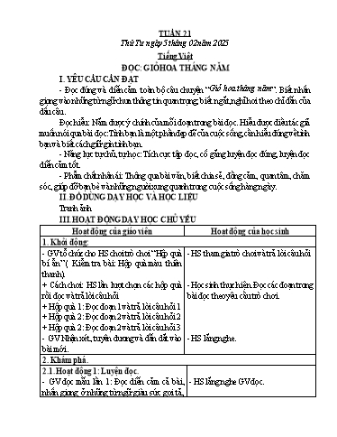 Giáo án Tiếng Việt + Toán 5 (Kết nối tri thức) - Tuần 21 - Năm học 2024-2025 - Đặng Thị Vinh